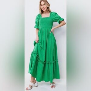 BOHO LINEN COTTON SOLID DRESS